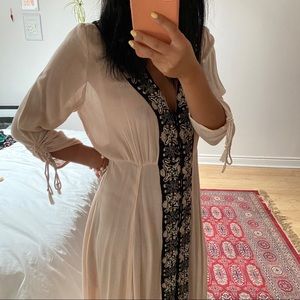 Free People Embroidered Fable Midi Dress